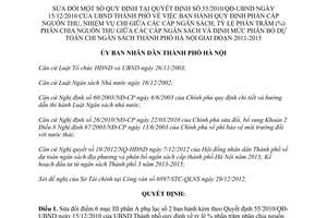 Quyết định 03/2013/QĐ-UBND sửa đổi Quy định phân cấp nguồn thu nhiệm vụ chi