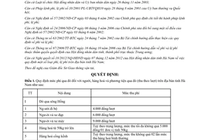 Quyết định 02/2013/QĐ-UBND mức thu phí qua đò trên địa bàn tỉnh Hà Nam