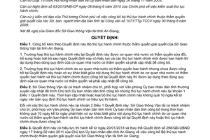 Quyết định 47/QĐ-UBND năm 2013 thủ tục hành chính Sở Giao thông Vận tải An Giang