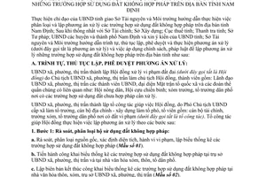 Hướng dẫn 42/STNMT-TTra 2013 lập phương án xử lý sử dụng đất không hợp pháp Nam Định