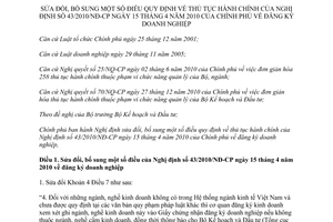 Nghị định 05/2013/NĐ-CP sửa đổi quy định thủ tục hành chính của Nghị định 43