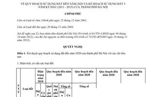 Nghị quyết 06/NQ-CP năm 2013 quy hoạch sử dụng đất đến năm 2020 kế hoạch