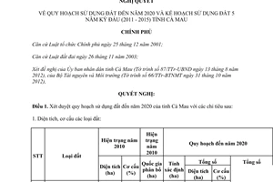 Nghị quyết 10/NQ-CP năm 2013 quy hoạch sử dụng đất đến năm 2020 kế hoạch