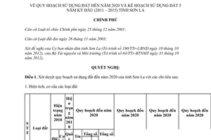 Nghị quyết 12/NQ-CP năm 2013 quy hoạch sử dụng đất đến năm 2020 kế hoạch