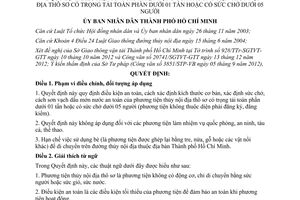 Quyết định 02/2013/QĐ-UBND điều kiện an toàn hoạt động của phương tiện thủy nội