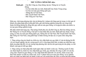 Công điện 95/CĐ-TTg năm 2013 chấn chỉnh tình trạng chở quá trọng tải và số khách