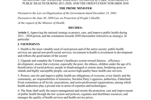 Decision No. 122/QD-TTg approving the national strategy to protech care