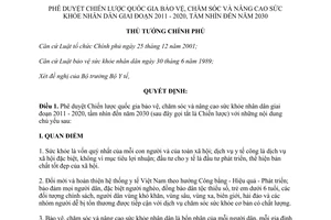 Quyết định 122/QĐ-TTg năm 2013 phê duyệt Chiến lược quốc gia bảo vệ chăm sóc