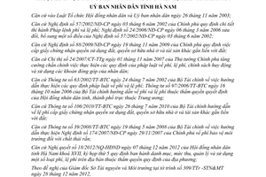 Quyết định 03/2013/QĐ-UBND mức thu quản lý sử dụng phí lệ phí tài nguyên