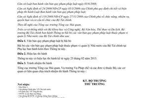 Thông tư 07/2013/TT-BTC bãi bỏ văn bản quy phạm pháp luật thuộc phạm vi quản lý