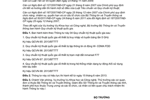 Thông tư 01/2013/TT-BTTTT Quy chuẩn kỹ thuật quốc gia