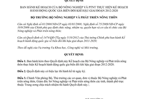 Quyết định 66/QĐ-BNN-KHCN năm 2013 Kế hoạch của Bộ Nông nghiệp và Phát triển