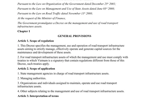 Decree No. 10/2013/ND-CP providing the management and use of road transport