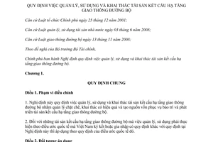 Nghị định 10/2013/NĐ-CP quản lý sử dụng khai thác tài sản kết cấu hạ tầng