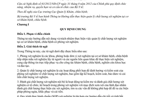 Thông tư 01/2013/TT-BYT hướng dẫn thực hiện quản lý chất lượng xét nghiệm