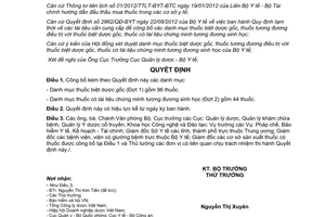 Quyết định 115/QĐ-BYT 2013 danh mục thuốc biệt dược gốc