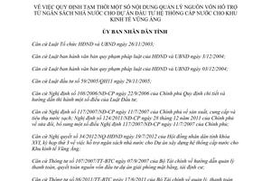 Quyết định 02/2013/QĐ-UBND tạm thời quản lý vốn ngân sách Dự án cấp nước Vũng Áng