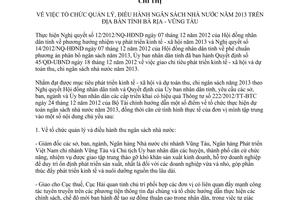 Chỉ thị 02/CT-UBND quản lý điều hành ngân sách năm 2013 Bà Rịa Vũng Tàu