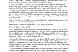 Hướng dẫn 69/HD-BTGTW 2013 xác nhận trình độ sơ cấp lý luận chính trị