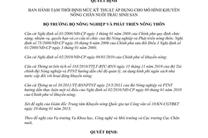 Quyết định 85/QĐ-BNN-KHCN năm 2013 ban hành tạm thời Định mức kỹ thuật áp dụng