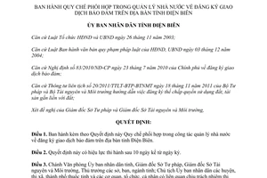 Quyết định 01/2013/QĐ-UBND phối hợp quản lý đăng ký giao dịch bảo đảm Điện Biên