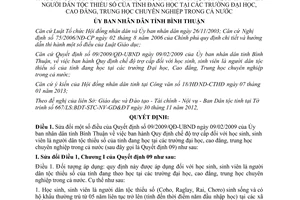 Quyết định 04/2013/QĐ-UBND sửa đổi Quyết định 09/2009/QĐ-UBND Bình Thuận