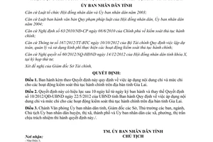 Quyết định 03/2013/QĐ-UBND việc áp dụng nội dung chi mức chi kiểm soát thủ tục