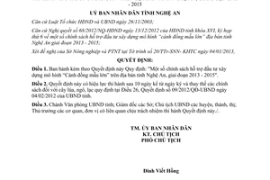 Quyết định 02/2013/QĐ-UBND chính sách hỗ trợ đầu tư xây dựng mô hình Cánh đồng