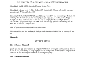 Quyết định 05/2013/QĐ-TTg công dân Việt Nam ra nước ngoài học tập