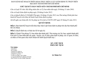 Quyết định số 230/QĐ-UBND năm 2013 thực hiện Luật Giám định tư pháp Hồ Chí Minh