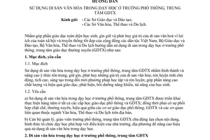 Hướng dẫn 73/HD-BGDĐT-BVHTTDL sử dụng di sản văn hóa trong dạy học ở trường