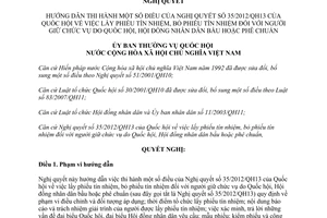 Nghị quyết 561/2013/NQ-UBTVQH13 hướng dẫn Nghị quyết 35/2012/QH13 lấy bỏ phiếu