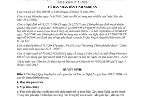 Quyết định 06/2013/QĐ-UBND-VX phê duyệt Quy hoạch phát triển giáo dục và đào tạo