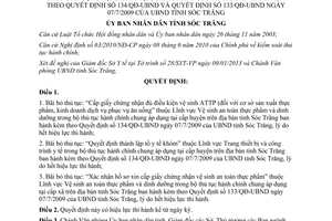 Quyết định 08/QĐ-UBND năm 2013 bãi bỏ trong bộ thủ tục hành chính cấp huyện tỉnh Sóc Trăng