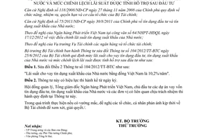 Thông tư 09/2013/TT-BTC sửa đổi quy định mức lãi suất cho vay tín dụng đầu tư