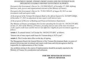 Circular No. 09/2013/TT-BTC amending the Circular No. 104/2012/TT-BTC of June 2