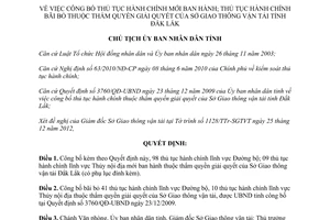 Quyết định 153/QĐ-UBND năm 2013 công bố thủ tục hành chính thuộc thẩm quyền giải