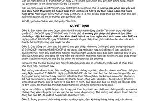 Quyết định 128/QĐ-BTC năm 2013  Kế hoạch hành động của Bộ Tài chính thực hiện