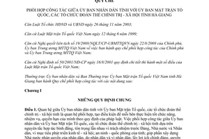 Quy chế 04/QC-UBND-UBMTTQ phối hợp công tác ủy ban nhân dân tỉnh tổ chức chính trị xã hội Hà Giang 2013