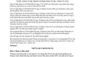 Thông tư 10/2013/TT-BTC hướng dẫn cơ chế quản lý sử dụng Quỹ hỗ trợ sắp xếp