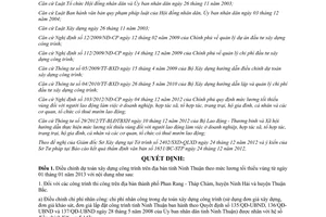 Quyết định 01/2013/QĐ-UBND điều chỉnh dự toán xây dựng công trình Ninh Thuận