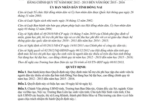 Quyết định số 05/2013/QĐ-UBND hỗ trợ chi phí học tập cho sinh viên Đồng Nai