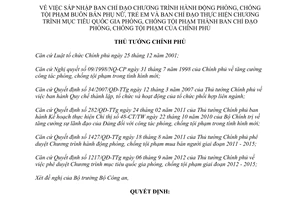 Quyết định 187/QĐ-TTg năm 2013 sáp nhập Ban Chỉ đạo Chương trình hành động