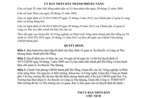 Quyết định 03/2013/QĐ-UBND quản lý Âu thuyền Cảng cá Thọ Quang Đà Nẵng