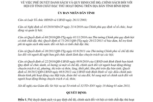 Quyết định 186/QĐ-UBND năm 2013 danh sách chính sách hội có tính chất đặc thù Bình Định