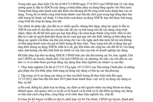 Chỉ thị 09/2013/CT-UBND khắc phục nợ đọng xây dựng cơ bản tại Nam Định