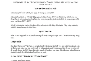 Quyết định 198/QĐ-TTg năm 2013 phê duyệt Đề án tái cơ cấu Tổng công ty Đường sắt