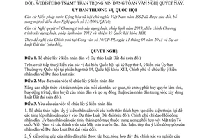 Nghị quyết 563/NQ-UBTVQH13 lấy ý kiến nhân dân đối với dự thảo Luật đất đai