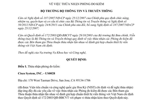 Quyết định 56/QĐ-BTTTT năm 2013 thừa nhận phòng đo kiểm