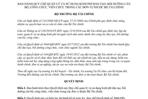 Quyết định 148/QĐ-BTC năm 2013 Quy chế quản lý sử dụng kinh phí đào tạo